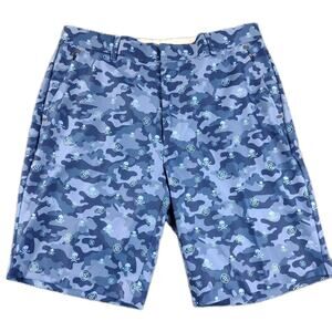 G/FORE Golf Shorts Men's 36 Blue Skull Camo Performance Stretch 10” GFORE EUC